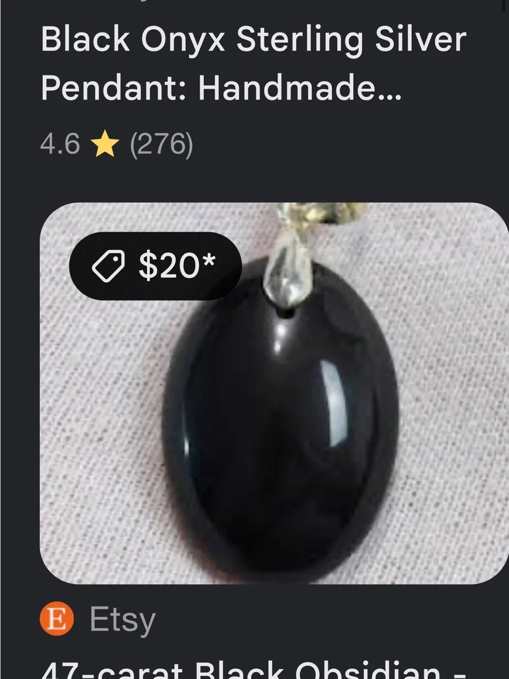 Black Oval Obsidian Pendant or Charm - Minimalist Pendant
